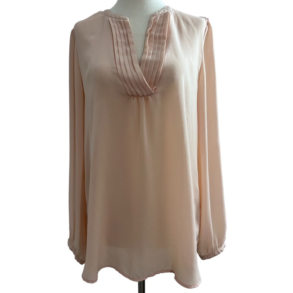 Spense Women's Blouse Shirt Size Large Sheer Top Long Sleeve | 0022